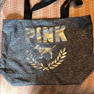 PINK Victoria's Secret Gray Tote with Silver Accents